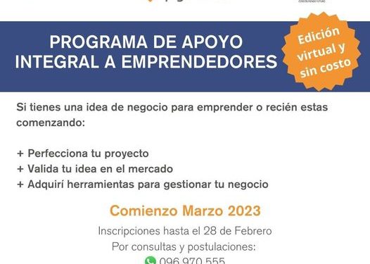 Programa de Apoyo Integral a Emprendedores ofrece capacitación sin costo