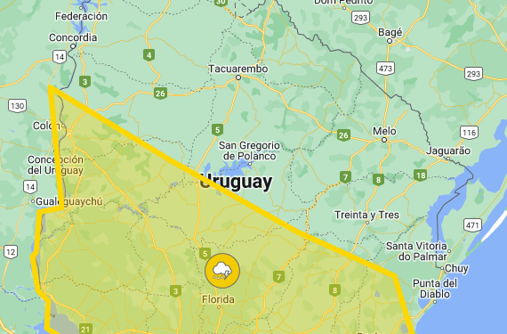 Rige alerta nivel amarillo por tormentas fuertes y lluvias intensas