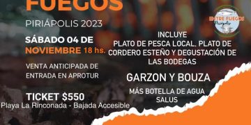 «Entre Fuegos» vuelve a la playa de Piriápolis con su tradicional cordero esteño, pesca local y degustación de vinos; sábado 4 de noviembre