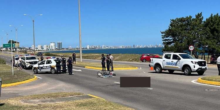 Accesos a Punta del Este: siniestro de tránsito fatal en la rambla deja un ciclista fallecido