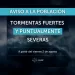Inumet advierte por tormentas fuertes y puntualmente severas y vientos fuertes durante el fin de semana