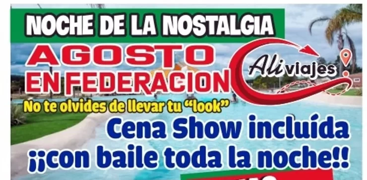 Noche de la Nostalgia en Termas de Federación: 4 días con 3 noches de hotel; descuento especial para residentes en Piriápolis, Pan de Azúcar y Maldonado