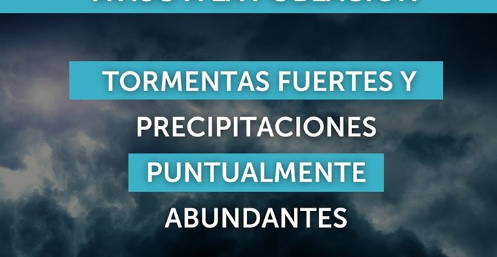 Inumet advierte por tormentas fuertes y precipitaciones abundantes; domingo ventoso en la franja costera
