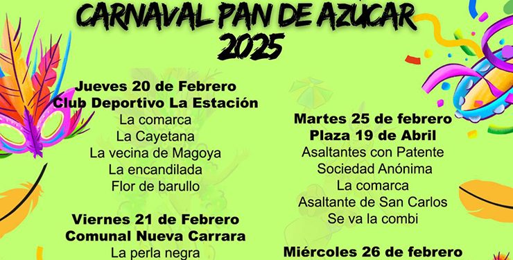 Carnaval en Pan de Azúcar: el jueves comienzan los tablados y el sábado se  elige la Reina; aquí la programación completa
