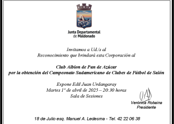 Junta Departamental reconoce al Club Albion por su hazaña sudamericana en fútbol de salón