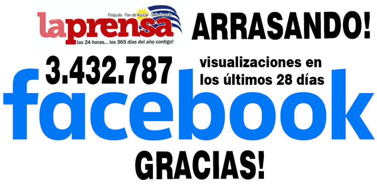Gracias! Semanario La Prensa arrasando en Maldonado! 3.432.787 visualizaciones registran nuestras transmisiones en vivo en los últimos días