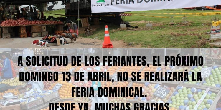 Pan de Azúcar: feria dominical suspendida por solicitud de los feriantes
