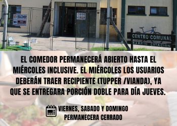 Comedor municipal de Pan de Azúcar permanecerá abierto hasta el miércoles