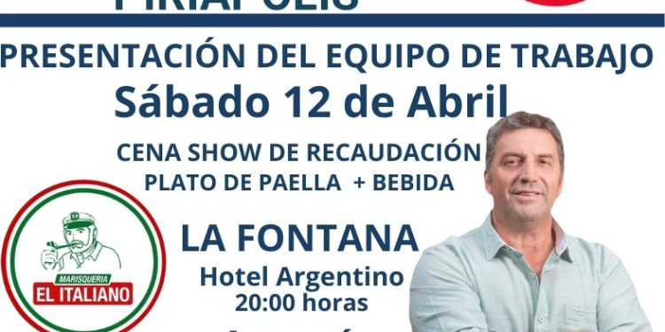 Piriápolis: Miranda presenta su equipo de trabajo con cena de recaudación; actúan El Zucará y Carlos Alberto Rodríguez