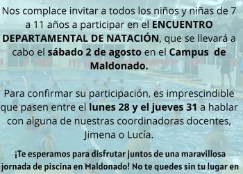 CEDEMPA convoca a niños y niñas al Encuentro Departamental de Natación
