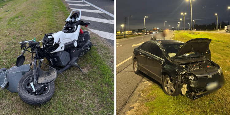 Chocaron auto y moto en Ruta 1 con el trágico saldo de una mujer fallecida