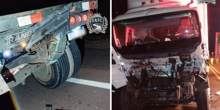 Choque de camiones en Ruta 5 deja un conductor en estado grave