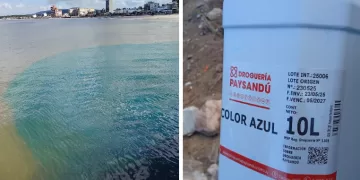 IDM informó a Ambiente sobre vertido de colorante en playa de Piriápolis