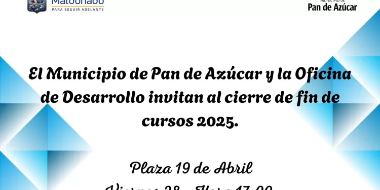 Municipio de Pan de Azúcar invita al cierre de cursos municipales; este viernes en plaza 19 de Abril
