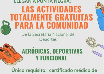 Actividades físicas gratuitas llegan a Punta Negra de la Secretaría Nacional de Deportes