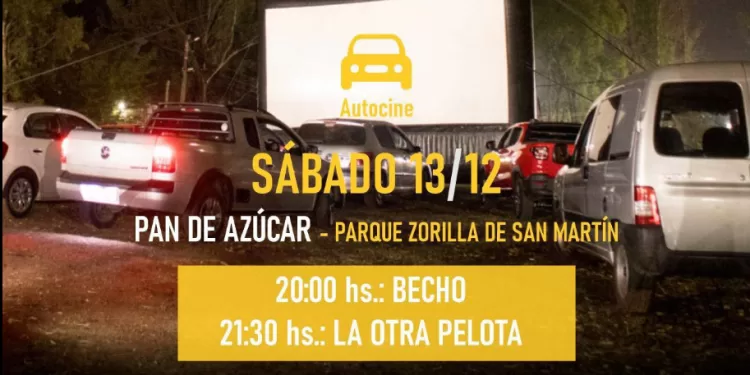 El Parque Zorrilla se convierte en autocine este sábado en Pan de Azúcar