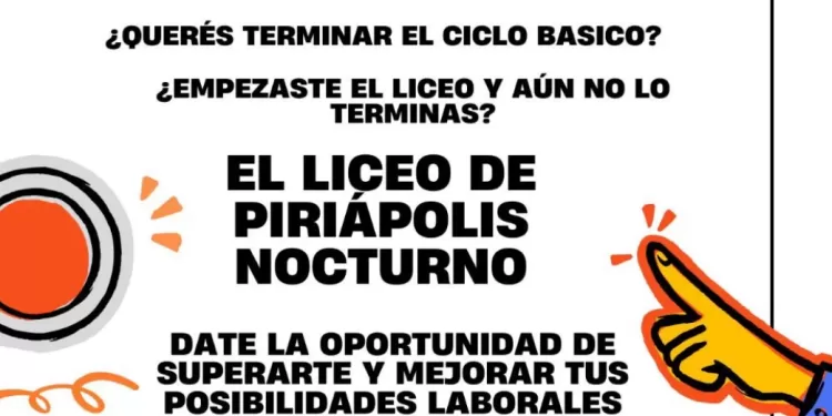 El Liceo de Piriápolis turno nocturno abre inscripciones para completar el Ciclo Básico