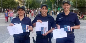 Agentes Sergio Barboza, Flavia Iroldi y Grecia Michelena de Piriápolis fueron reconocidos por el ministerio del Interior