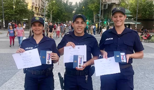 Agentes Sergio Barboza, Flavia Iroldi y Grecia Michelena de Piriápolis fueron reconocidos por el ministerio del Interior